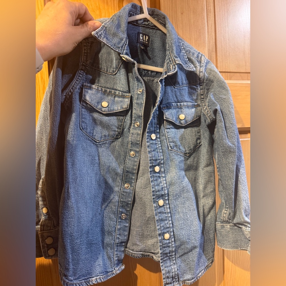GAP Denim Toddler Shirt in Classic Blue